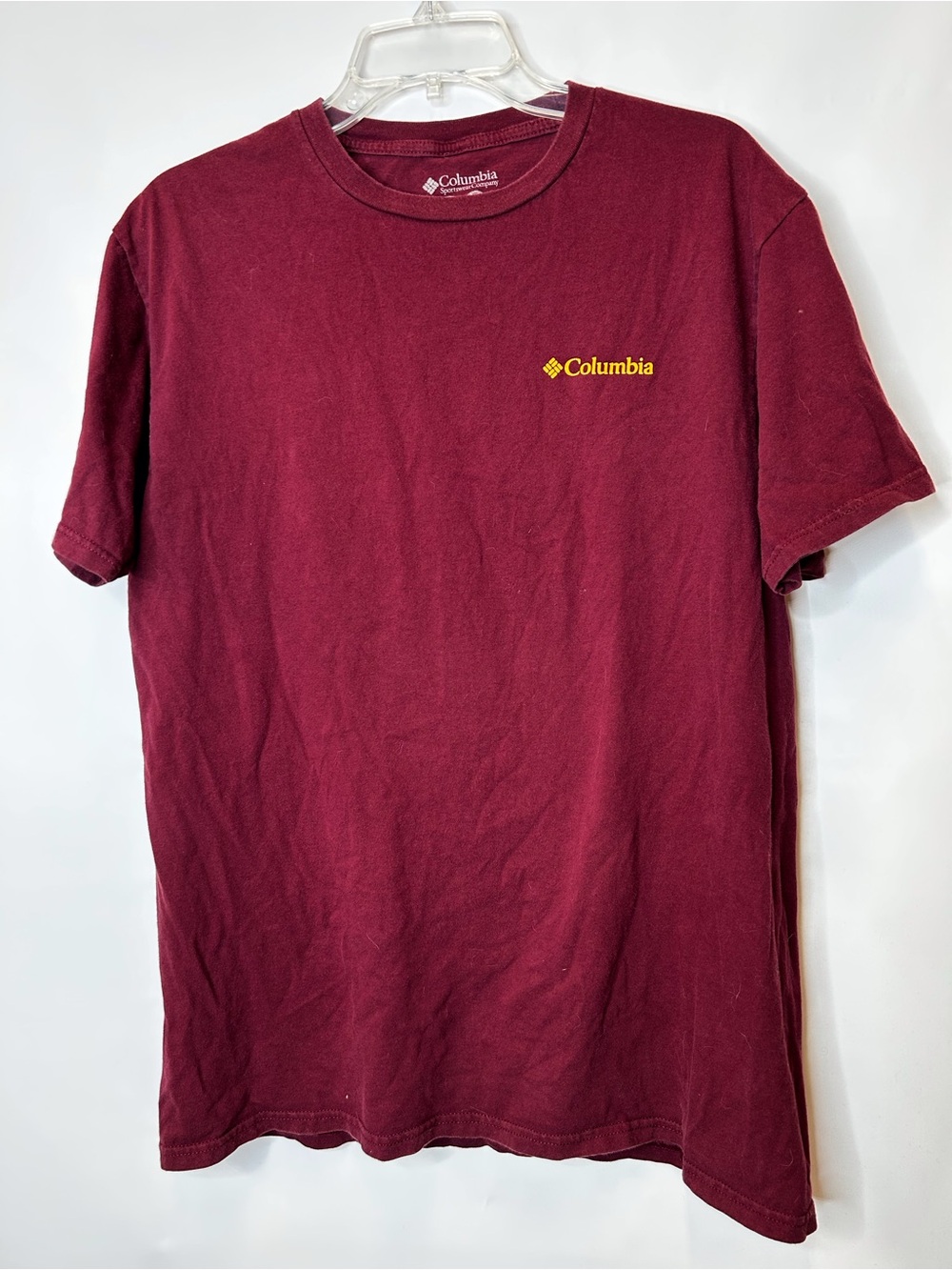 Columbia Maroon Tee with Yellow Logo